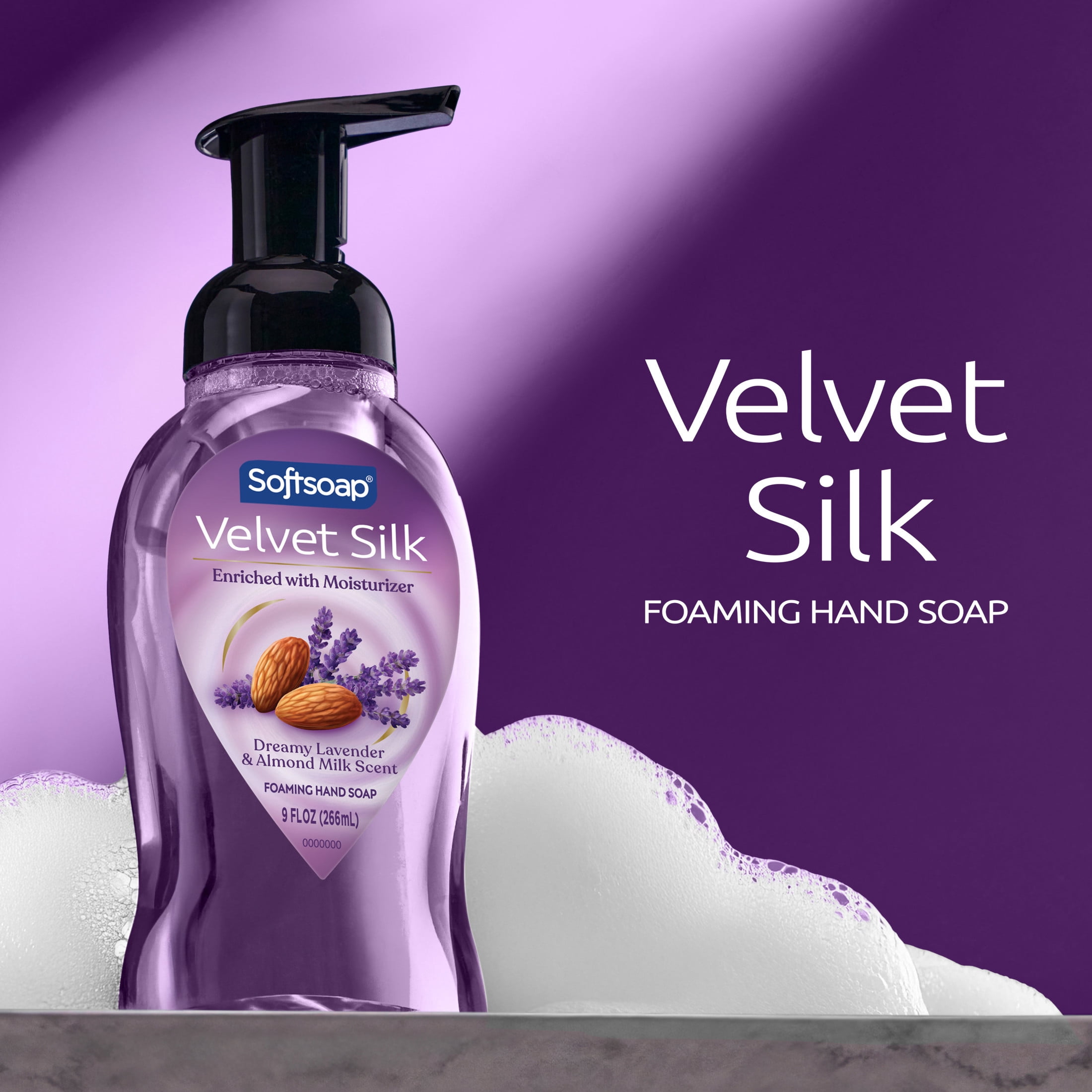 Softsoap Velvet Silk Foaming Liquid Hand Soap, Dreamy Lavender & Almond Milk Scent, 9 fl oz