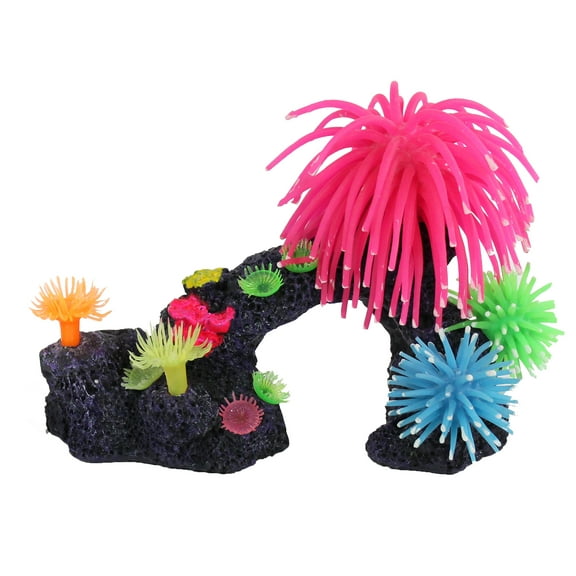 Penn-Plax Coral Reef Aquarium Decor– Lifelike Vibrant Coloring - Pink Silicone Anemone – Medium size