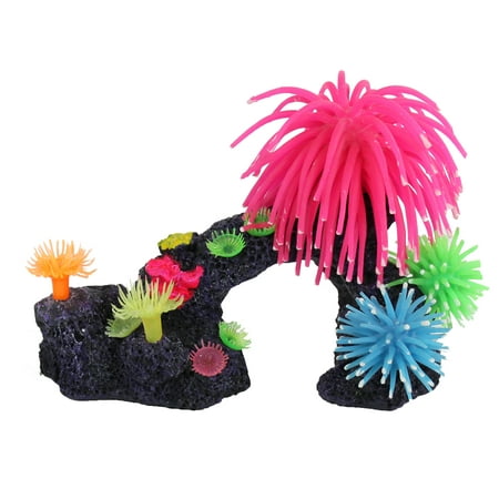 Penn-Plax Coral Reef Aquarium Decor– Lifelike Vibrant Coloring - Pink Silicone Anemone – Medium