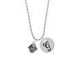 thumbnail image 2 of Delight Jewelry Silvertone Small Pirate - Mascot Silvertone Script Initial Disc - G - Charm Necklace, 20"+3", 2 of 4