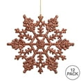 thumbnail image 2 of Vickerman 8" Mocha Glitter Snowflake Christmas Ornaments, 12 per Pvc Box, 2 of 2