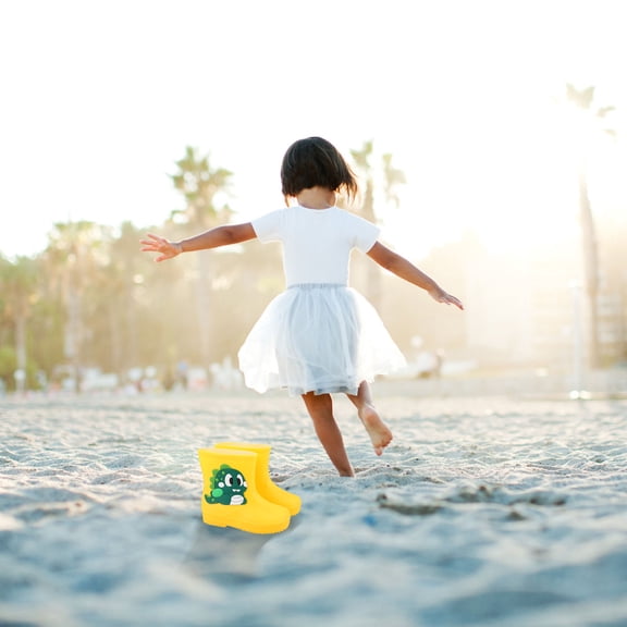 FRCOLOR Waterproof Rain Boots Toddler 17.00X14.00X7.00CM Yellow