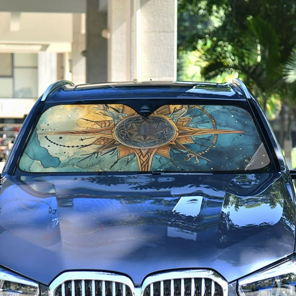 Sun Colorful Clouds Automotive Front Car Windshield Sun Shade Reflector Foldable for Front Fit for Cars Truck SUVs
