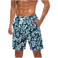thumbnail image 2 of Viikei Men's Elastic Waist Shorts-All Day Comfort,Men Casual Fashion Print Shorts with Pockets Elastic Waist Beach Pants Blue XXL, 2 of 5