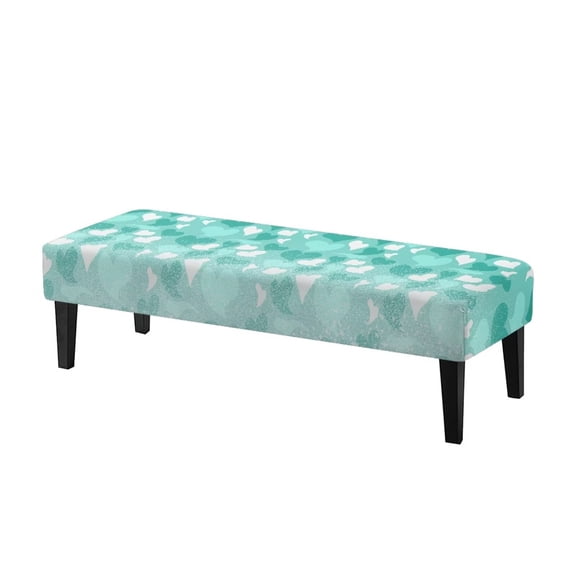 Jiueut Heart Pattern Dining Bench Cover, Stain Resistant Chair Seat Protector Cover Anti Dust Rectangle Bench Cushion Home Decor Accessorie for Dining Room Living Room Kitchen