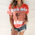 thumbnail image 2 of Gibobby Casual Playera de Manga Corta para Mujer casual para mujer Cuello redondo Tie Dye Impresión de manga corta Camiseta Blusa Tops(Vino,XL), 2 of 4