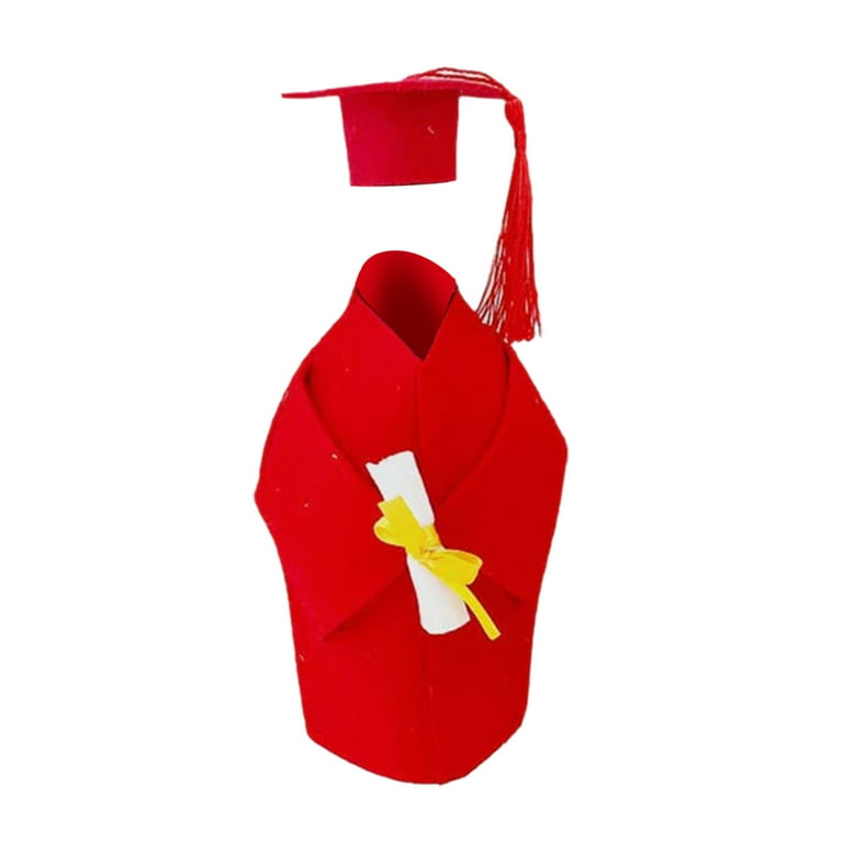 Holloyiver Graduation Wine Coat Bottle Covers, Felt Graduation