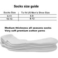 thumbnail image 3 of Glory Max 6 Pairs Men's Women's Diabetic Circulatory Ankle Quarter White Cotton Socks Size 9-11, 3 of 4