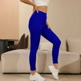 thumbnail image 6 of Fiaer Lined Leggings Women Black Thickened Yoga Pants Stretch Plus Size Warm Thermal High Waisted Trousers Blue M, 6 of 8
