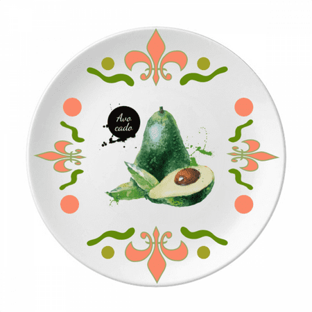 

Auacada Watercolor Fruit Tasty Health Flower Ceramics Plate Tableware Dinner Dish
