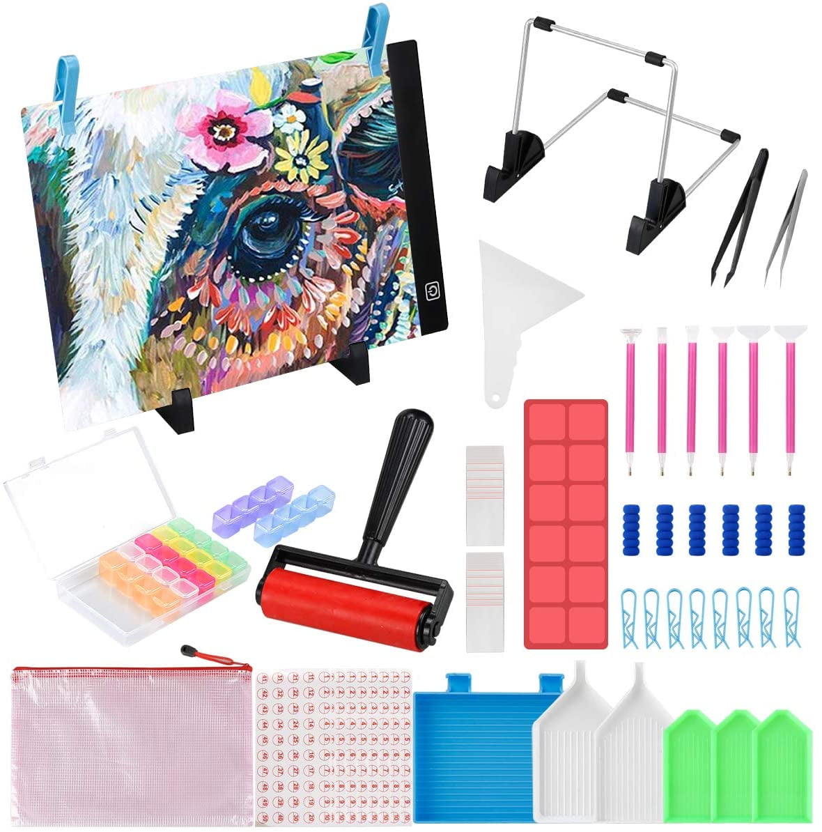 A2 Diamond Painting LED Light Pad Kit,LED Artcraft Tracing Light Table,DIY Dimmable Light Brightness Board,Reusable A2 Painting Pads Great for Full Drill & Partial Drill 5D Diamond Painting. 
