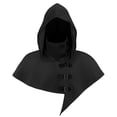 thumbnail image 2 of Medieval Hooded Cloak For Men, Renaissance Cowl Shawl Scarf, Halloween Festival Short Poncho Cape Accessories, 2 of 7