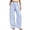 Light Blue, variant on hoksml Women's Gingham Wide Leg Pants Elastic High Waist Button Front Pleated Lounge Trousers with Pockets for Vacation and Daily Casual