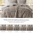thumbnail image 3 of JERFIT Faux Fur Comforter Set Full Queen Grey - 3PCS Reversible Mink Like Bedding Set with Hypoallergenic Filling, Ultra Soft & Cozy, 3 of 10