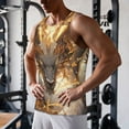 thumbnail image 5 of Cauagu Golden Horned White Dragon Print Men's Sleeveless Muscle Shirts,Tank Tops Quick Dry Workout Tank Top Gym Muscle Tee Fitness Bodybuilding T Shirt for Men-X-Large, 5 of 7