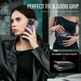 thumbnail image 4 of for iPhone 15 Pro Max Wallet Case with Detachable Magnetic Card Holder, PU Leather + TPU, RFID Blocking Kickstand 2-in-1 Shockproof Drop Protective Phone Case with Magnetic Buckle, Purple, 4 of 12