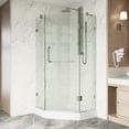 thumbnail image 2 of VIGO Piedmont 36 in. L x 36 in. W x 79 in. H Frameless Hinged Neo-angle Shower Enclosure in Brushed Nickel with Clear Glass, 2 of 12