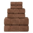 thumbnail image 2 of BNM Zero Twist Cotton Waffle Border 6 Piece Towel Set, Chocolate, 2 of 12