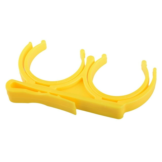 Porta pelotas de golf Zulema de plástico con clip para cinturón amarillo para 2 pelotas