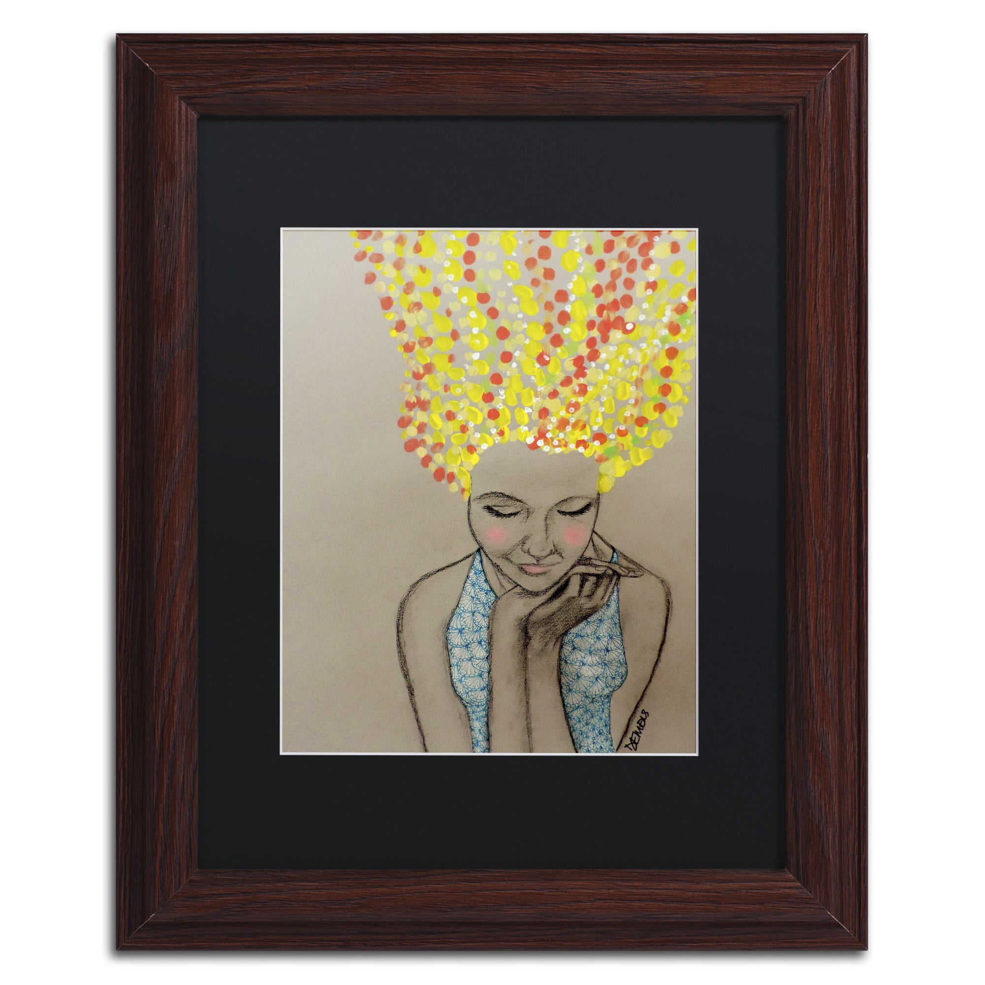 Sylvie Demers 'Miss Sunshine' Black Matted Framed Art