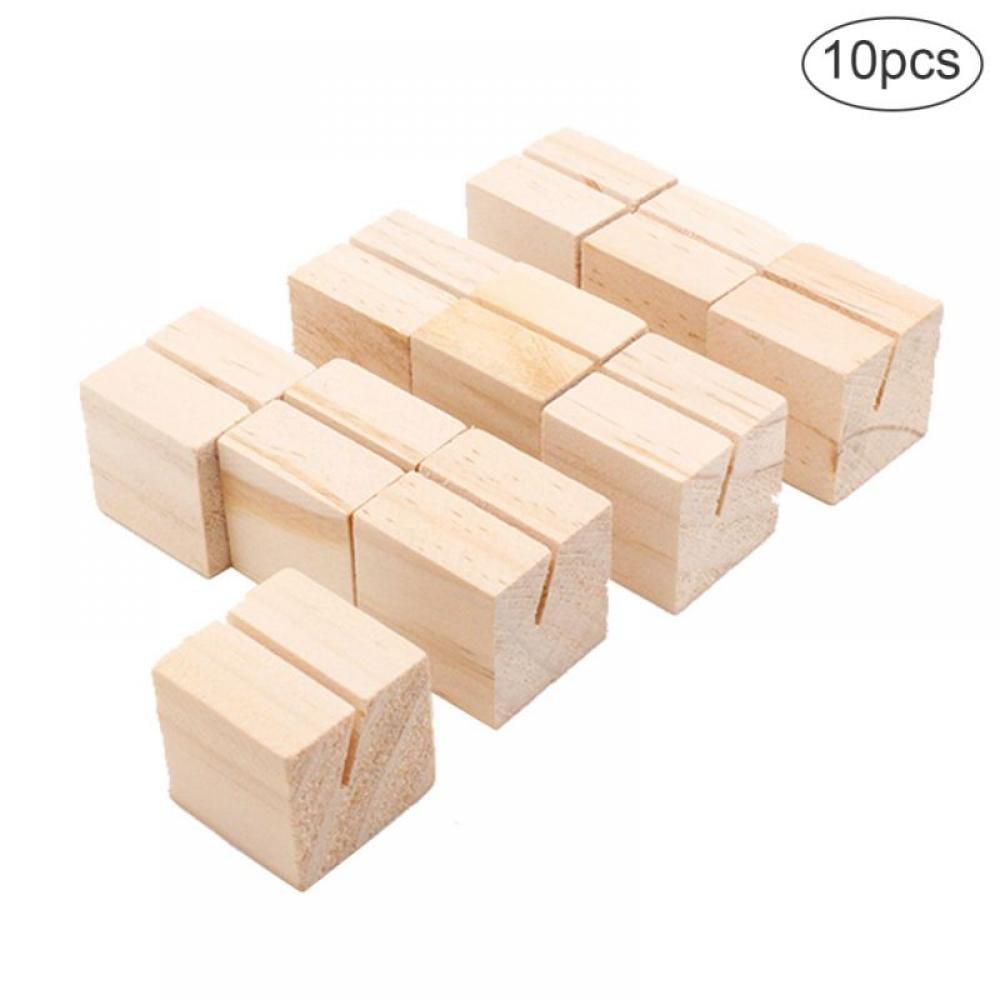 10pcs Wooden Base Photo Holder For Business Card Clip Card Picture Memo 