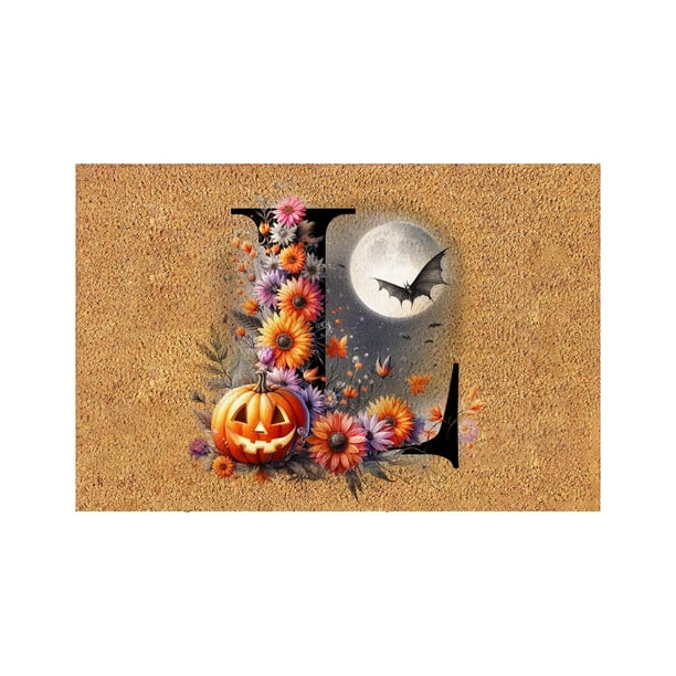 Felpudo de Halloween Azp240801008 | Felpudo Decorativo Antideslizante | Fibra Resistente a La Suciedad | Decoración Festiva de Halloween | Uso En Interiores y Exteriores: Entrada, Balcón, Porche