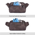 thumbnail image 4 of HKCLUF Belt Bag for Women Vegan Leather Belt Bag with Adjustable Strap Unisex Triple Zip, 4 of 8