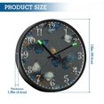 thumbnail image 3 of Voice Activated Clock with Glow Light 12 Inch Large Silent Wall Clock Battery Operated for Home Decor Brown-blue Butterfly Pattern, 3 of 8