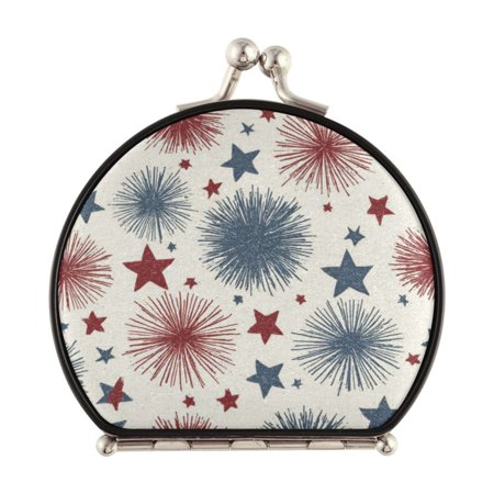 Portable Folding Mirror Compact Double Sided Travel Mirror Small Makeup Mirror Use Present for Women Stars and Fireworks
