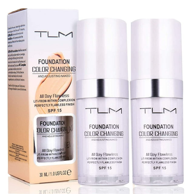 Base líquida Omaky TLM que cambia de color, 30 ml, 2 veces