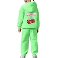 thumbnail image 6 of CAIXIA Girls Clothes 2 Piece Sweatsuit Set Girls Cozy Long Sleeve Hooded Sweatshirt and Pants Set Warm Casual Kids Outfit,Green, 6 of 7
