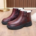 thumbnail image 5 of Women's Outdoor Winter Boots Warm Anti-slip Waterproof Genuine Leather Fleece-lined Thickened Casual Skiing Snow Shoes Red 8 US, 5 of 7