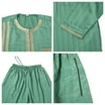 thumbnail image 4 of BAZINRICHE Arab Big and Tall Men's Robe Long Sleeve Thobe Tops Pants Suis set, 4 of 5