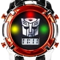 thumbnail image 5 of Accutime Transformers Reloj digital LCD para niños – Diseño icónico de Autobot, luces LED intermitentes, correa duradera negra y roja, viene en caja de lata coleccionable, 5 of 5