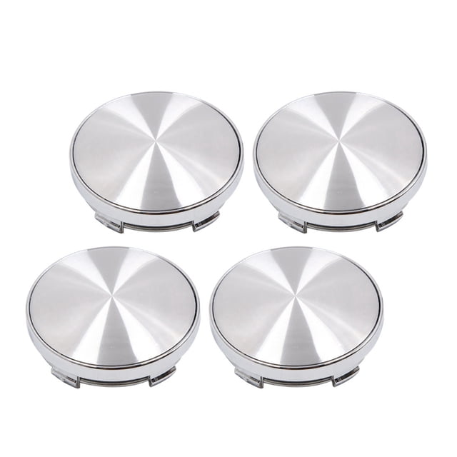4Pcs 60mm Dia 5 Lengüetas Tapa de Centro Cubo de Rueda de Coche Embelma Plateada