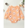 thumbnail image 2 of Wassery Infant Baby Girls Outfits Long Sleeve Daisy Print Romper Sweatshirt 6 12 18 24 Months Newborn Spring Autumn Jumpsuit Clothes, 2 of 7