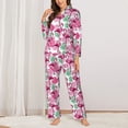 thumbnail image 2 of Lsque Flamingo Pattern Long Sleeve Pajama Set for Women - Soft 2-Piece Sleepwear and Loungewear Set with Pockets, Comfy Nightwear-Medium, 2 of 7
