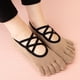thumbnail image 4 of Calcetines de yoga de cinco dedos con envoltura de espiga y doble tira cruzada, calcetines cálidos para deportes de baile, 4 of 6