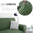 thumbnail image 3 of NICEEC Loveseat Slipcover Green Loveseat Cover 1 Piece Easy Fitted Sofa Couch Cover Universal High Stretch Durable Furniture Protector Love Seat with Skirt Country Style (2 Seater Olive), 3 of 6