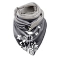 thumbnail image 1 of Foulard Boutonnée Chaude en Coton Imprimé Botanique pour Femmes, 1 of 3