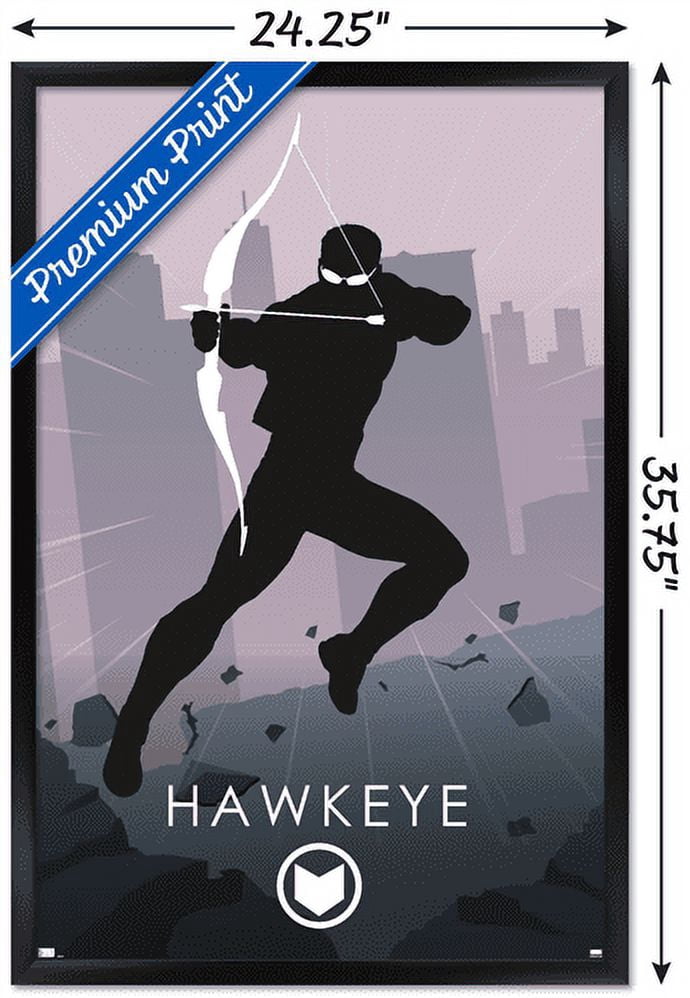 Marvel Comics - Hawkeye - Minimalist Wall Poster, 22.375" x 34", Framed
