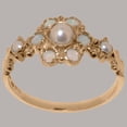 thumbnail image 2 of LBG British Made 10k Rose Gold Womens Ring Cultured Pearl & Opal Anniversary Ring - 33 size options - Size 7.5, 2 of 7
