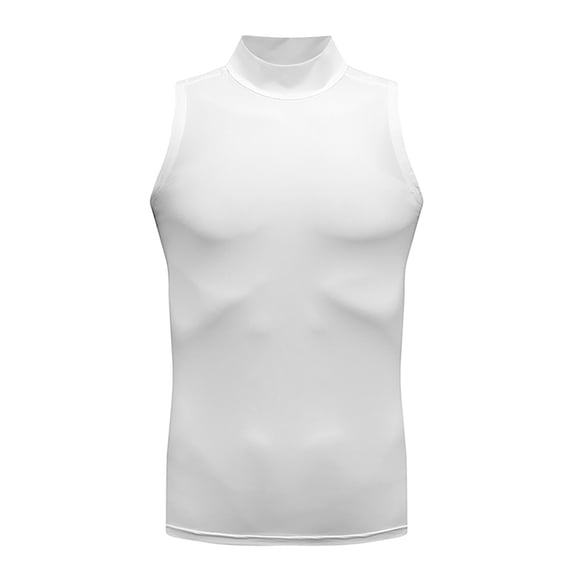 Compression Quick Dry Tank Top for Men Slimming Sleeveless Mock Turtleneck Blouse Athletic Mucle Tee Shirts
