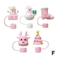 thumbnail image 4 of Pink Christmas Straw Cap Cover with Silicone Material - Decorative, for 10mm Straws, Easy to Clean, Ideal for Holiday Beverages, 4 of 8