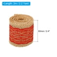 thumbnail image 2 of Uxcell 2.4" Wide 2.2 Yards Burlap Ribbon Lace Roll Wrapping Fabric Crafts Roll Red 2 Pack, 2 of 6