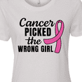 thumbnail image 4 of Inktastic Breast Cancer Awareness Cancer Picked the Wrong Girl Women's T-Shirt, 4 of 5