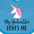 thumbnail image 4 of Inktastic My Godmother Loves Me Unicorn Girls Baby Bib, 4 of 4