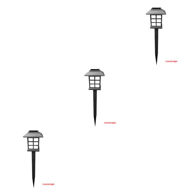 Wosthever Lámpara de tierra Lámpara de jardín cuadrada de energía solar Luz de noche LED para exteriores para pasarela de camino, luz colorida No.01 3piezas Wosthever CBP167418