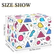 thumbnail image 5 of Yayeee Collapsible Cube Storage Bin with Lid Fabric Closet Decorative Basket with Handles, Red Retro Pattern, 5 of 7