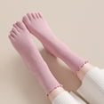 thumbnail image 2 of JUUNthy Toe Socks for Womens, Stretch Comfort Breathable Ruffles Mid Cut Casual Five Finger Crew Socks Pink, 2 of 12